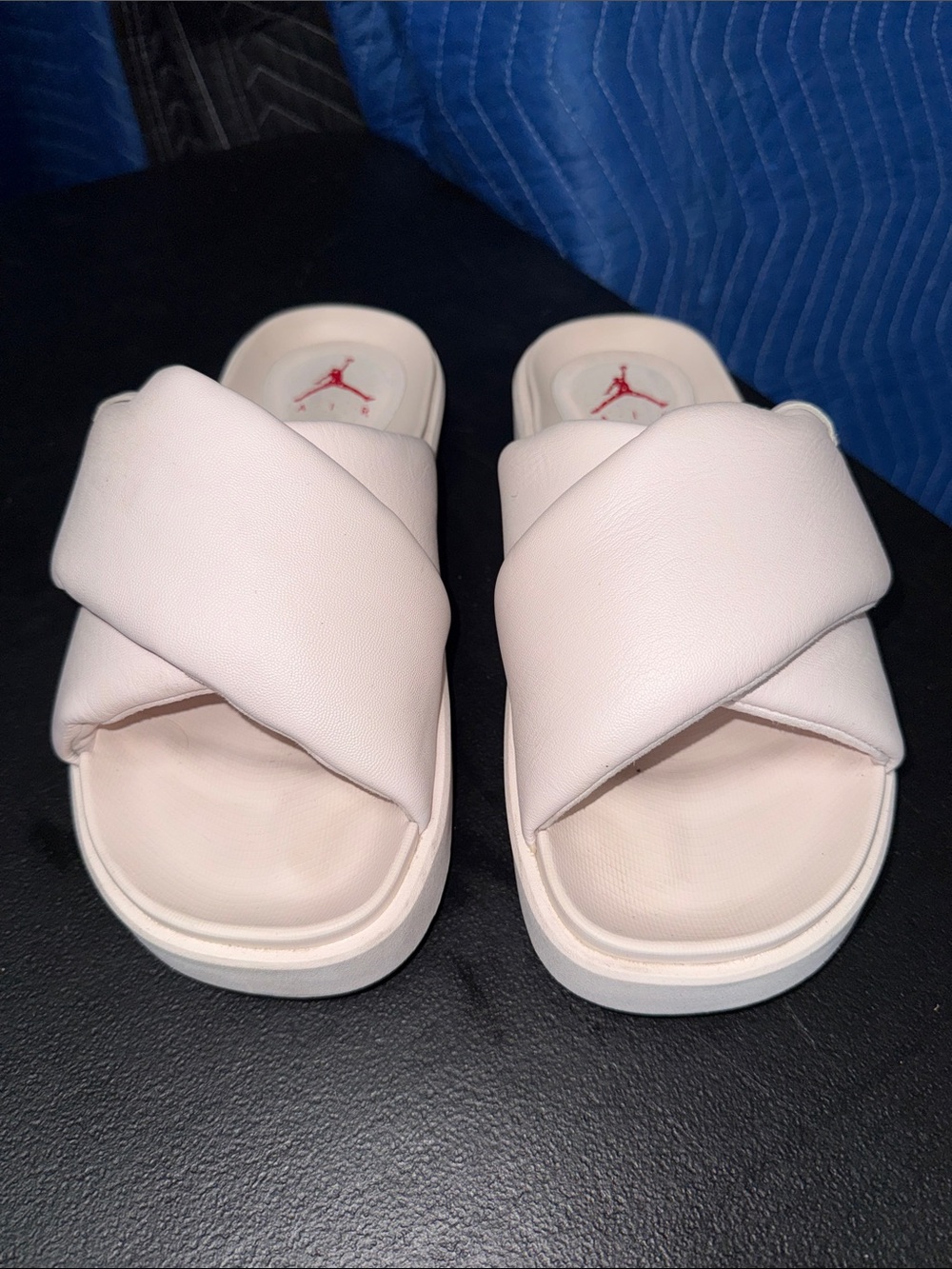Jordan Women’s Light Pink Crisscross Slide Sandals